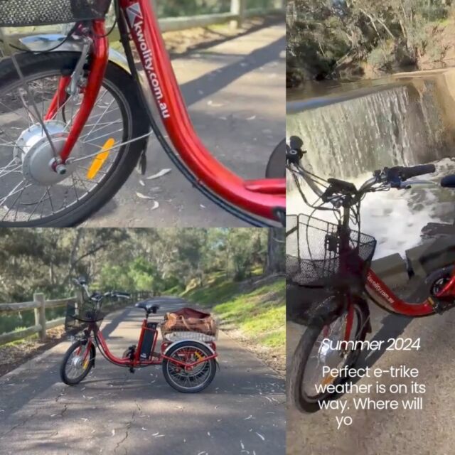 Perfect e-trike weather is just around the corner! Where will your next adventure take you? 

Whether it's cruising scenic bike paths, fishing by the water, or taking your furry friend for a ride, there’s no better way to enjoy the outdoors than on one of our e-trikes. 

#kwolity #etrike #summer #summerfun #exploringaustralia