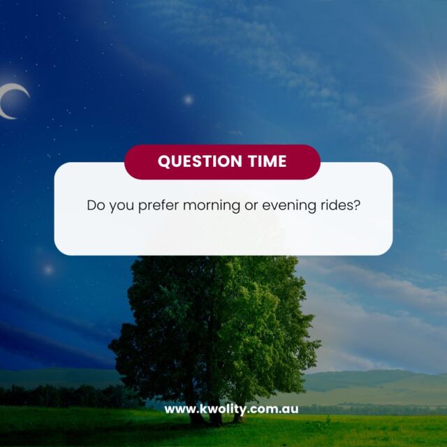 Do you prefer morning or evening rides? #kwolity #etrikes www.kwolity.com.au
