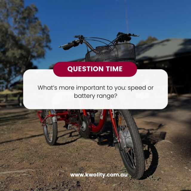 What’s more important to you: speed or battery range? #kwolity #etrikes www.kwolity.com.au